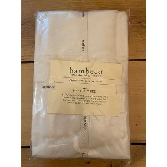 NEW! Bambeco Organic Flannel Pillowcase Set. Ivory. Queen. The healthy bed! - Picture 1 of 2